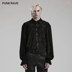 Chemises robes pour hommes punk rave gothique gothique foncé sombre orde confortable confortable chemise imprimée à manches évasées messieurs messieurs monsieur