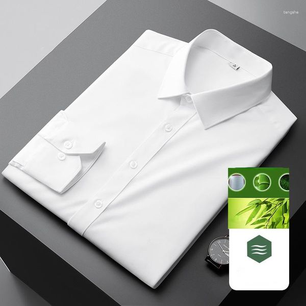 Chemises robes pour hommes chemises longues sans poche pure couleur pure sociale noire blanc bleu vert