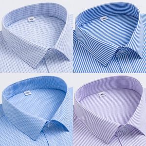 Heren-jurken shirts shirt heren met lange mouwen gestreepte geruite kleding kan worden geborduurd losse versie niet-ijzerheren mannen mannen