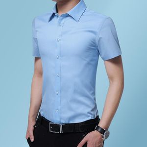 Heren -jurken Sociaal shirt 2023 Casual zakelijke zakelijke korte mouw mannen mode zachte comfortabele kleding plus maat 5xlmen's