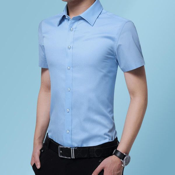 Chemises habillées pour hommes Chemise sociale 2023 Casual Business Manches courtes Hommes Mode Doux Vêtements confortables Plus Taille 5XLMen's
