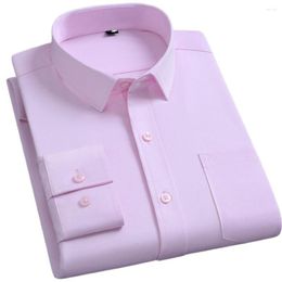 Camisas de vestir para hombres Color sólido para hombres Manga larga Confort Camisa de negocios suelta suave Lisa Social Púrpura Negro Trabajo Fiesta de boda 5XL