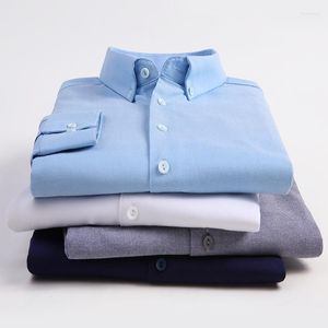 Chemises habillées pour hommes printemps automne 2023 coton hommes à manches longues blanc boutonné chemise col rabattu affaires