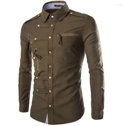 Heren -jurken Shirts Spring Heren lange mouw wit zwart rood shirt trend buitenlandse handel mannen plus maat kleding streetwear camisas fabriek VERE2