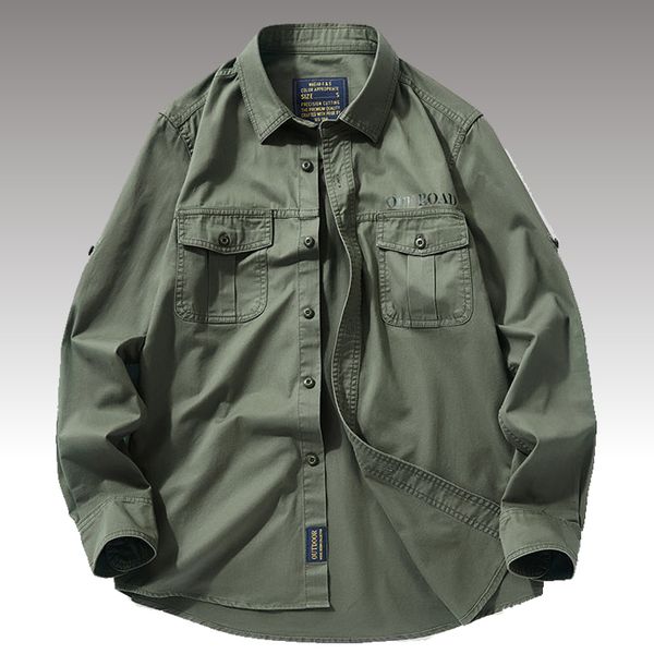 Camisas de vestir para hombre primavera al aire libre senderismo Camping manga larga algodón otoño Chemise Homme militar ejército uniforme táctico M6XL 230628