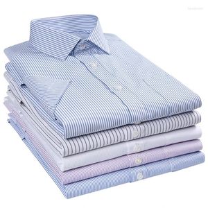 Camisas de vestir para hombres Ropa de trabajo profesional de negocios de verano Camisa de manga larga personalizada con rayas sólidas blancas de talla grande