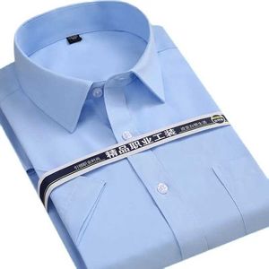 Camisas de vestir para hombres Summer cortocircuito de cuello cuadrado Regular de gran tamaño S a 8xl Solid Plain/sarwill Formal Business Men Camisetas D240507