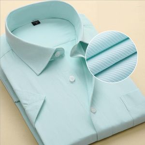 Chemises habillées pour hommes Été Chemise formelle à manches courtes Twill Blanc Noir Bleu Vert Business Male Social