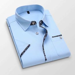 Camisas de vestir para hombres Tfetters Camisa de verano Vestidos para hombres Casco Casco Tallador Cobral Down Button Down Cotton Polter Pocket Design Shamas D240507