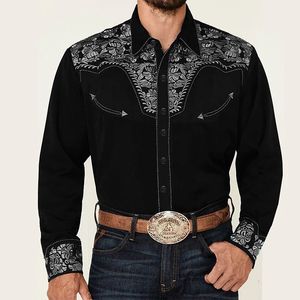 Chemises habillées pour hommes Tribal western hommes top chemise motif bleu rose noir mode décontractée partie de haute qualité matériel 2023 costume 230628