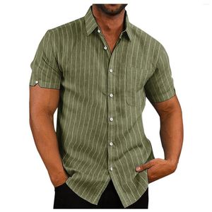 Herrenhemden Vintage Casual Für Männer 2023 Baumwolle Leinen Herren Designerkleidung Einfarbig Kurzarm Camisa Hombre