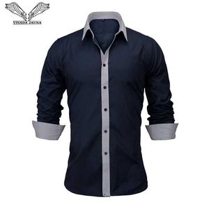 Chemises habillées pour hommes Visada Jauna 2019 Slim Fit Shirt Long-Slved Brand Couleur solide Shirt Wild Boys Hobe Suit Big Taille S-2XL Y240514