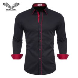 Camisas de vestir para hombres VISADA JUANA Slim Fit Casual Manga larga Ropa de hombre sólido Y60 230826