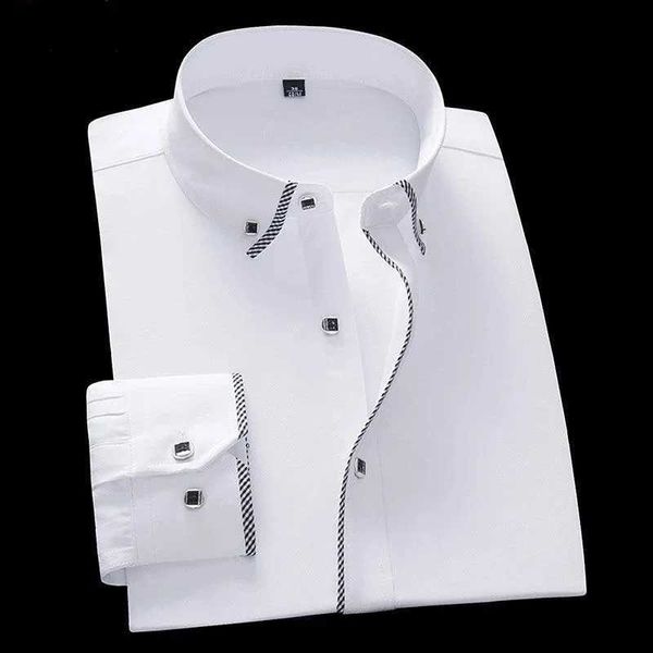 Camisas de vestir para hombres Camisa blanca para hombres Long Sles Office Business Dress Camisetas de vestir Casual Corea Corea Slim Fit 5XL 6XL 7XL 8XL D240507