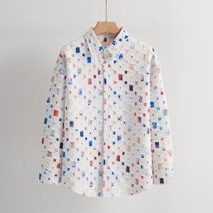 Overhemden voor heren, groothandel, heren, grote maten, slank, met lange mouwen, op maat gemaakt bloemenoverhemd, 3D-print, casual popeline, gebreid, wit, heren J 230826