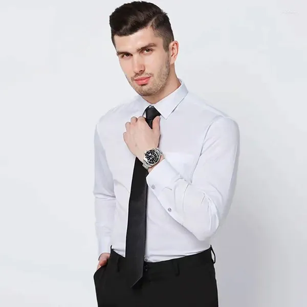 Camisas de vestir para hombres Camisa resistente a las arrugas de manga larga FITA FRATURA FRATIS Social Business Wear Fácil de cuidar