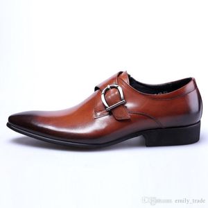 Chaussures habillées pour hommes hommes d'affaires décontractés Oxford chaussures pour hommes robe de mariée marque en cuir Double boucles chaussures