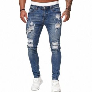 Pantalon à revers élastique pour hommes Pantalon décontracté avec cordon de serrage Jeans d'entraînement Jogger Pantalon athlétique Pantalon de survêtement 2023 Nouveau Pantalon à fermeture éclair Fi R2ei #