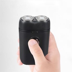 Rasoir électrique pour hommes Double tête Tondeuse à barbe sèche et humide Entièrement lavable Smart Rechargeable Visage Rasoir étanche en acier HIENA 220624