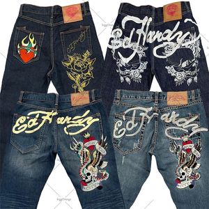 Heren Europese en Amerikaanse Stijl Straat Hip Hop Hoge Taille Rechte Oversized Jeans Mannen Y2K Retro Haruku Rock Losse wijde Pijpen Broek 230815