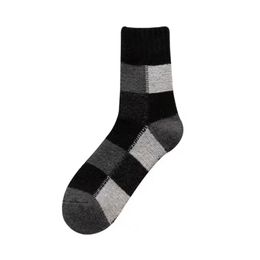 5 Doppelsätze Herren-Herbst- und Winter-Mid-Tube-Socken aus Kaschmir und Fleece, verdickte warme Winter-Handtuchsocken, Schneesocken