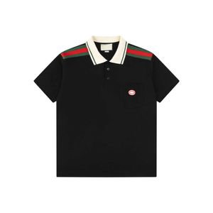 Marque de mode masculine Été Nouveau panneau de contraste de couleur Polo Polo Collier à manches courtes T-shirt Personnalisé Top décontracté