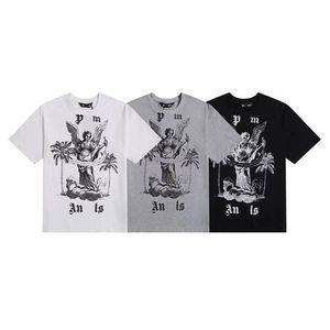 Menmode Casual Angel Angels Nieuwe Letter Retro Print Summer Loose Men's and Women's Short Sheeved Top T-Shirt Fashion