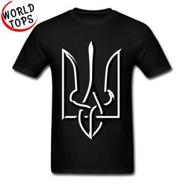 T-shirt décontracté à la mode masculine Pure Coton Printing Symbole ukrainien Tshirt à la vente