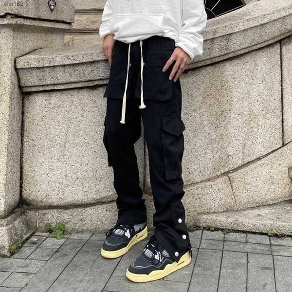 Mode homme Chic japonais Streetwear Joggers hommes Cargo haute rue élégant Techwear poche Hip Hop Breaking Harem pantalon mâle G220802JDWR