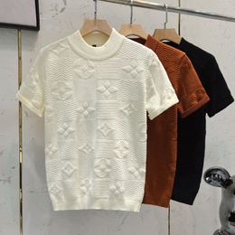 Vêtements de mode pour hommes Lettres imprimées sur la mode Coton Col rond Manches courtes Haut tricoté T-shirt T-shirts pour hommes et femmes Taille asiatique M-4XL
