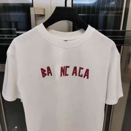 Créateur de mode pour hommes Balencigas classique 23 Nouvelle barre de bande T-shirt couvert pour hommes et femmes épaule complète couple multifonctionnel pur coton mode à manches courtes