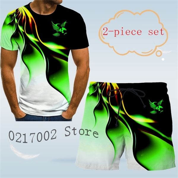 Mode pour hommes Aigle imprimé 3D T-shirt designer costume pour hommes chemise fantaisie plage hawaïenne à manches courtes petit haut 220621