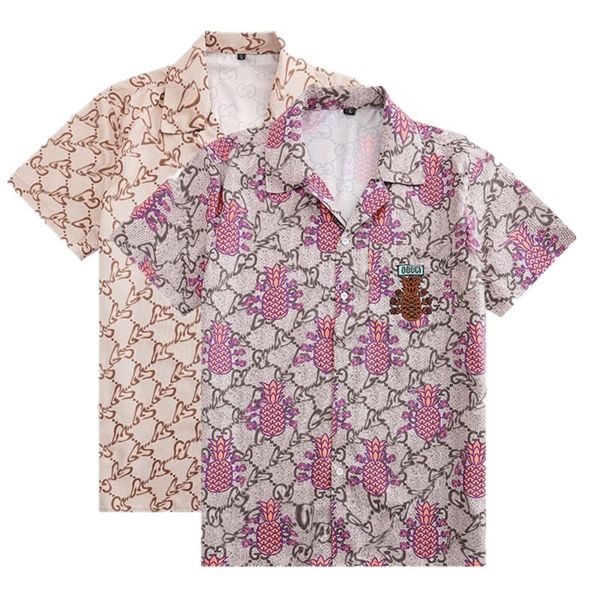 Fleur de mode masculine Tiger imprimé chemises décontractées boutonnières courtes de chemises hawaïennes Summer Beachshort Gandage Robe Robe Robe de plage Blouse M-3XL