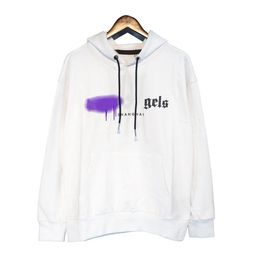 Sudadera con capucha a la moda para hombre, jersey holgado con estampado de letras de grafiti de amor azul y morado para hombre y mujer