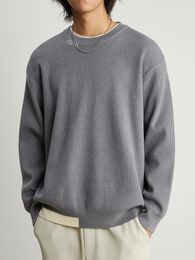 Pull japonais à col rond pour homme, tricot polyvalent et décontracté, sous-couche, automne/hiver