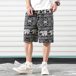 Moda Masculina Calções de Praia Soltos Verão Design Vestuário Impressão de Personalidade Algodão Confortável Juvenil Calça Curta Casual