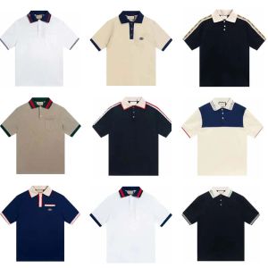 Katoen 23SS Designer Polo Shirts Mannen Luxe Polo Casual Heren T-shirt Brief Borduurwerk Mode High Street Man Tee