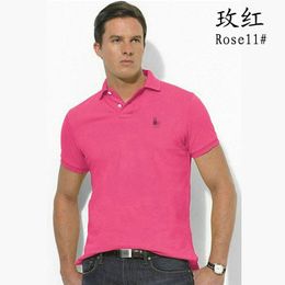 Polos de mode masculine Pony Polo à manches courtes décontractées Bouton T-shirt en V V Vêtements d'été confortables Slim Fit Men