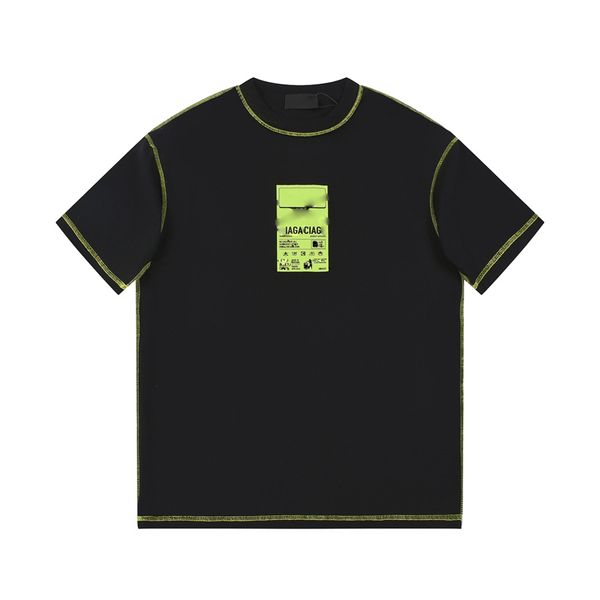 Camicie moda uomo Tendenza Primavera Estate T-shirt grafica Lavaggio verde fluorescente Camicie firmate con stampa Indossare sciolte su entrambi i lati