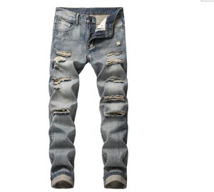 Fashion Slim Fit Personnalité Straightl Casual Ripped Jeans Pant