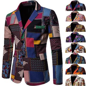 Trajes de moda para hombres, grandes y altos, relajados, estilo nacional africano, traje estampado, traje pequeño para hombre, club nocturno, bar, discoteca, desgaste, corte delgado, estiramiento delgado, padrino de boda regular.