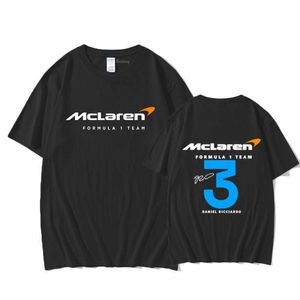 Menmode T -shirt Oversized 23 Nieuwe F1 Formule One Racing Team McLaren Daniel Ricciardo 3 Aankomen Zomer Summer Korte mouw Tops Grote tracksuit Men Tees Print