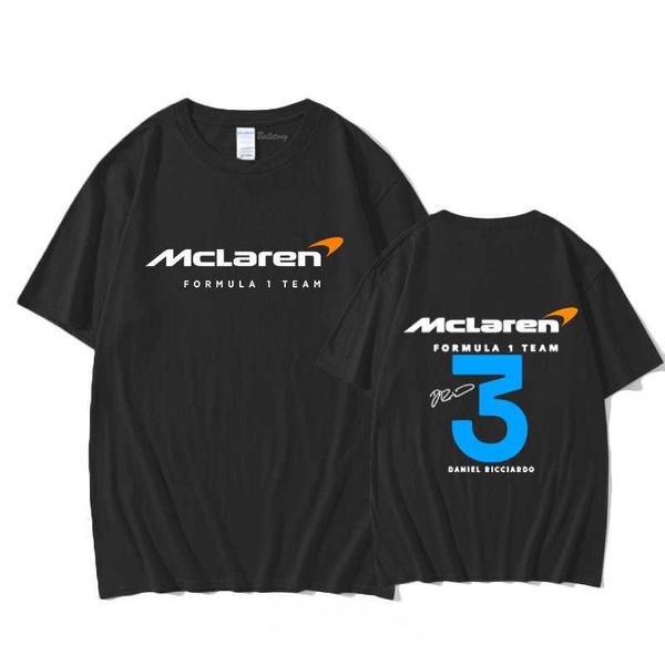 T-shirt de mode pour hommes surdimensionné 23 nouvelle équipe de course de Formule 1 F1 Mclaren Daniel Ricciardo 3 arrivées été à manches courtes hauts grand survêtement hommes t-shirts imprimer