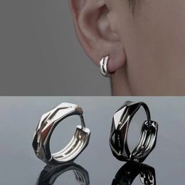 Moda para hombre Pendientes de oro de oro geométrico de 14k para hombres Parring de arete de doble capa Joyería punk de hip-hop joyas