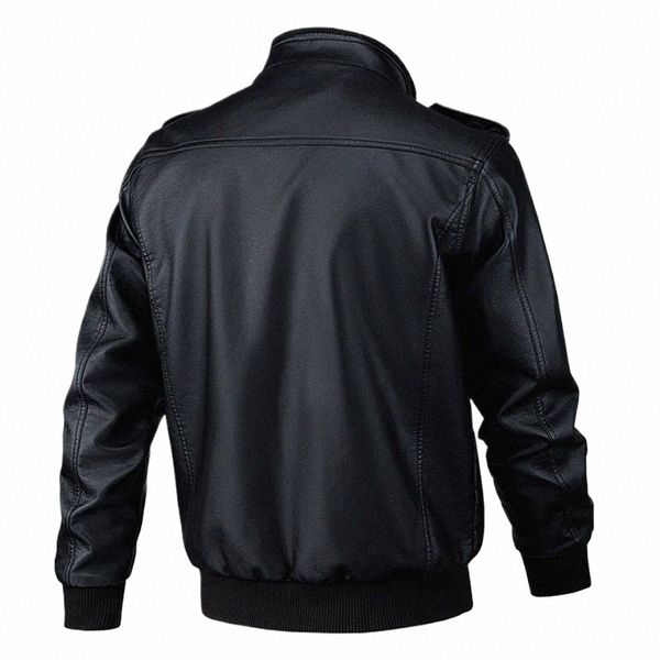 Chaqueta de cuero Fi para hombre Hombres Cortavientos Motocicleta Biker Abrigos de cuero Nuevo Otoño Invierno Cálido PU Chaquetas Hombres Ropa exterior XL-3XL i0pt #