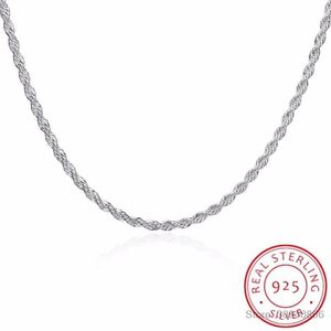 Collier chaîne en corde ed de 3mm pour hommes, bijoux fins, taille 16'' 18'' 20'' 22'' 24'311O