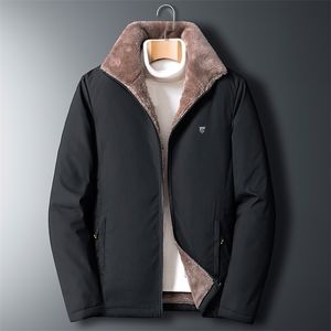 Chaqueta de lana para hombre, abrigo grueso y cálido con cuello de piel para invierno, abrigo para hombre de otoño para marido, ropa, chaqueta negra Vintage para hombre 211104