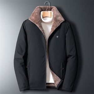 Chaqueta de lana para hombres Grueso Cálido Invierno Cuello de piel Abrigo Marido Otoño Hombres Abrigo Ropa Negro Vintage Chaqueta Hombre 211204