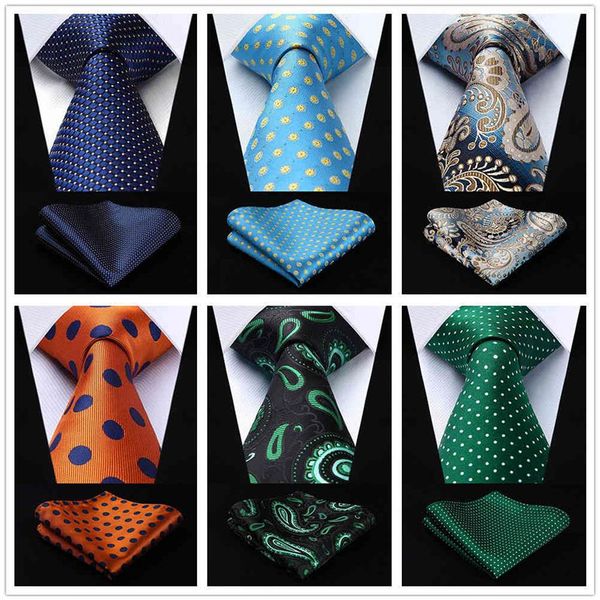 Chemise formelle pour hommes, motif Paisley Floral, vert foncé, noir, cravates 100% soie, Extra longue, tissé Jacquard, marque New242H