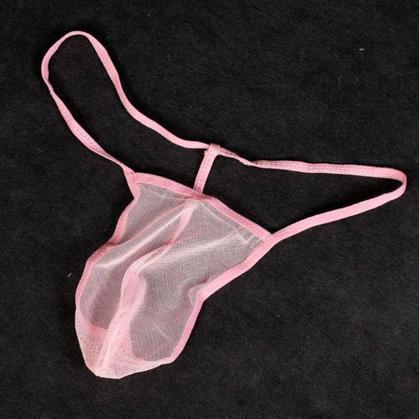 Bas amusants pour hommes sous-vêtements string ultra-mince transparent respirant sexy pantalon triangle sans couture T-Library transparence totale 932411